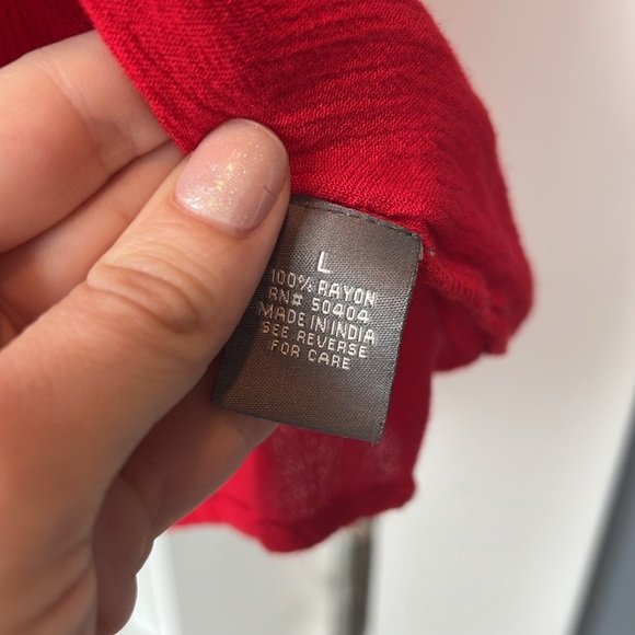 Neiman Marcus Red Flowy Blouse Top Size L - Picture 3 of 4